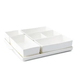KSP Modular 'Square' Porcelain Entertainment Pack - Set of 6 (White)