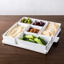KSP Modular 'Square' Porcelain Entertainment Pack - Set of 6 (White)