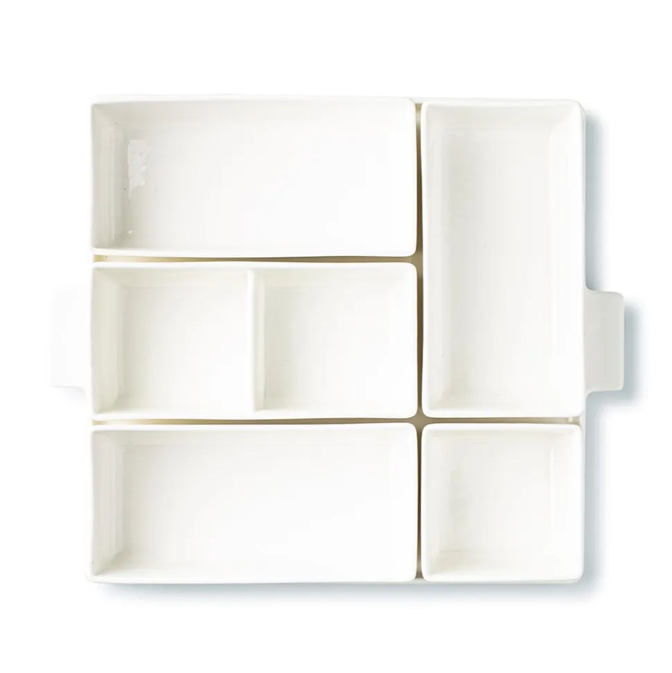 KSP Modular 'Square' Porcelain Entertainment Pack - Set of 6 (White)