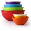 KSP Multi Melamine Mixing Bowl with Lids - Set of 6 (Multi Brights)