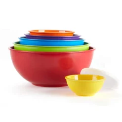KSP Multi Melamine Mixing Bowl with Lids - Set of 6 (Multi Brights)