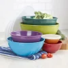 KSP Multi Melamine Mixing Bowl with Lids - Set of 6 (Multi Dark Tones)