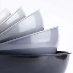 KSP Multi Melamine Mixing Bowl with Lids - Set of 6 (Multi Grey)