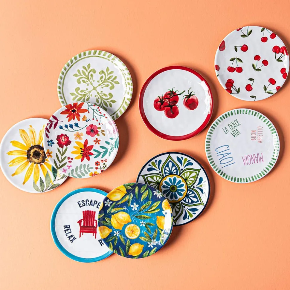 KSP Nibble 'Capri' Melamine Tidbit Plate - Set of 4