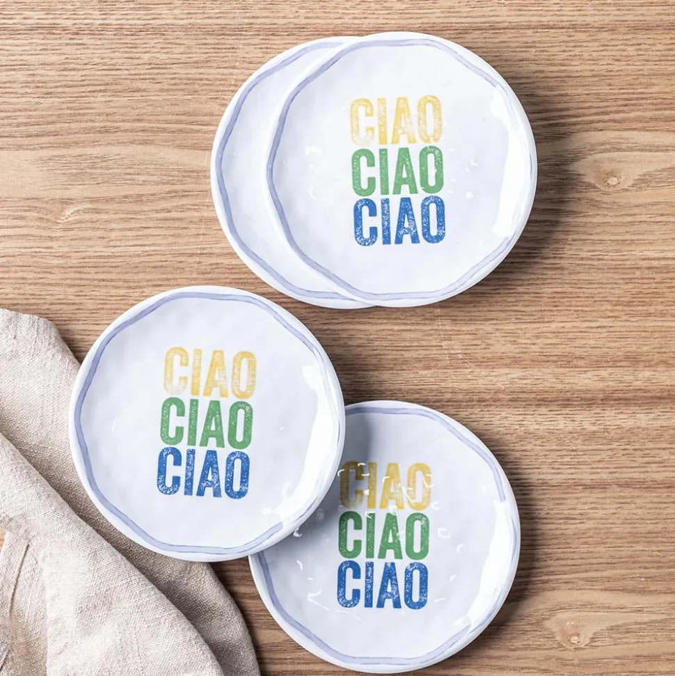 KSP Nibble Melamine Tidbit Plate 6" Dia. - Set of 4