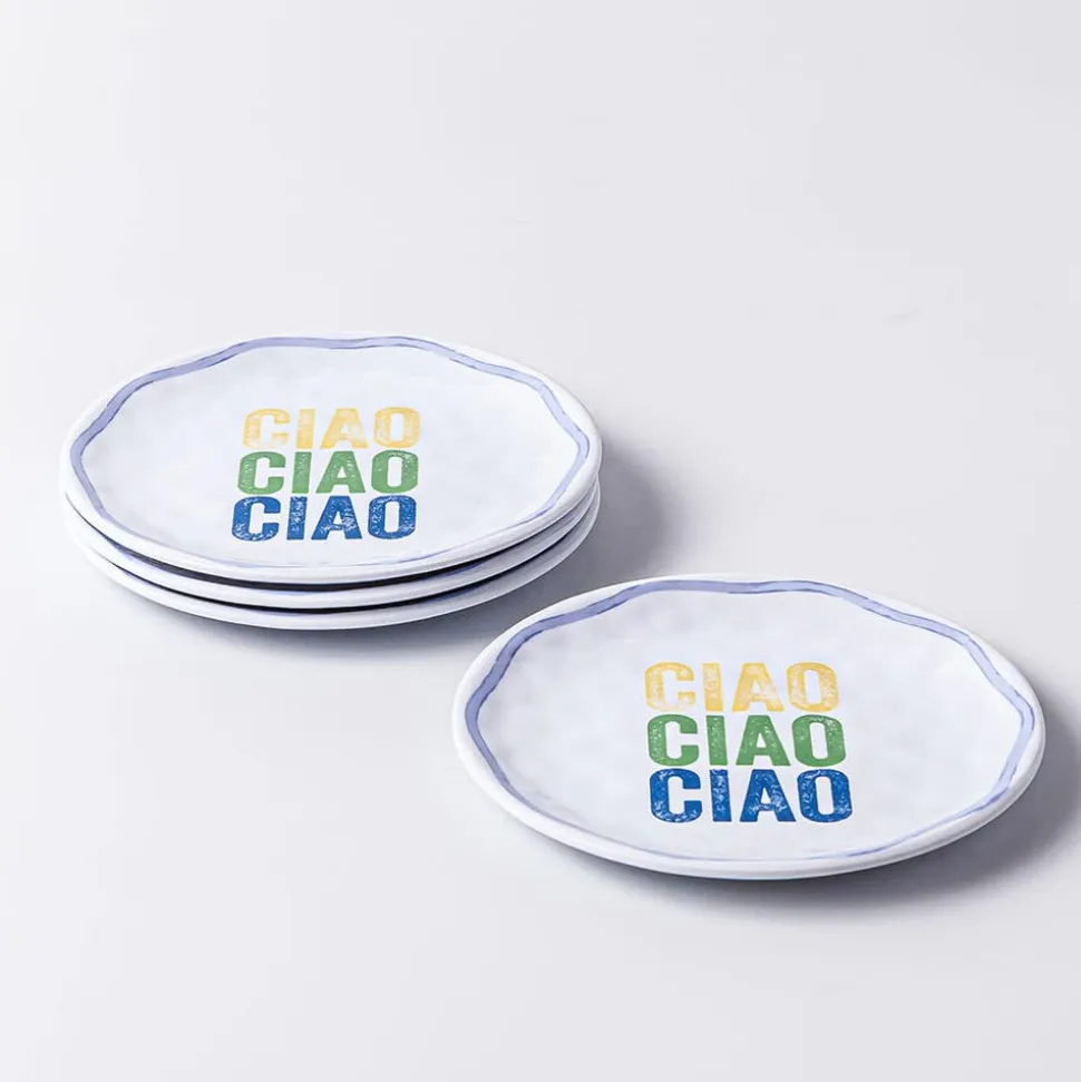 KSP Nibble Melamine Tidbit Plate 6" Dia. - Set of 4