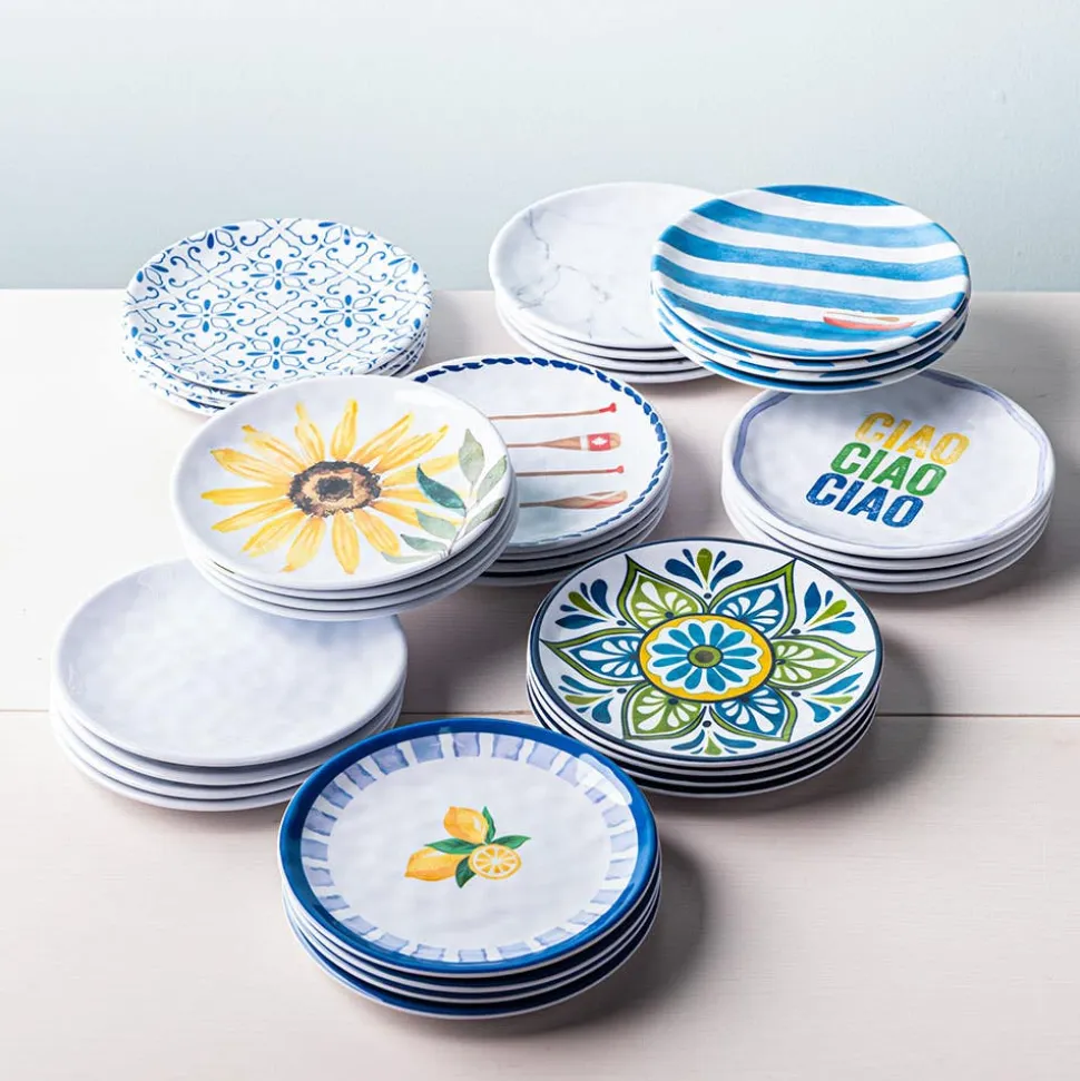 KSP Nibble 'Ravello' Melamine Tidbit Plate 6" dia. - Set of 4