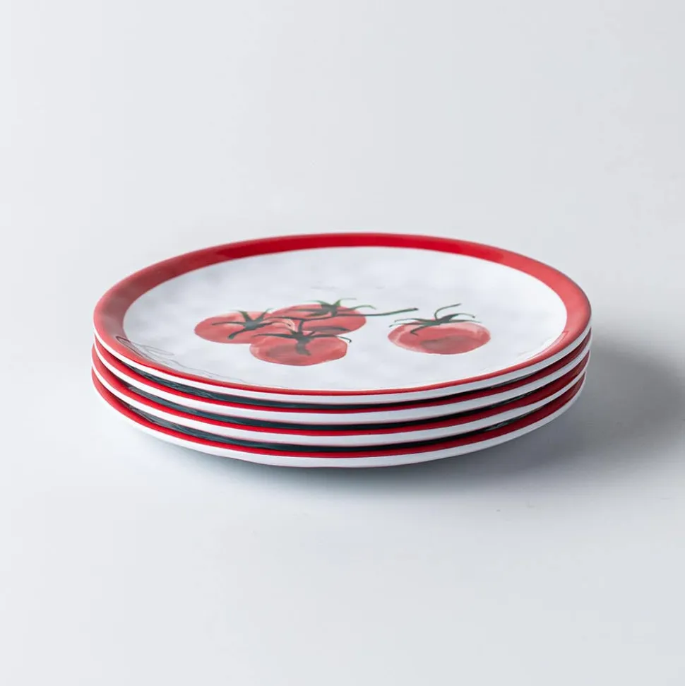 KSP Nibble 'Tomato' Melamine Tidbit Plate - Set of 4