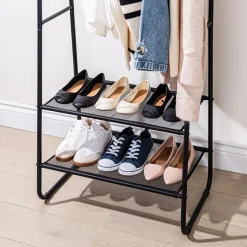 KSP Noir Garment Rack with 2 Shelves (Black)