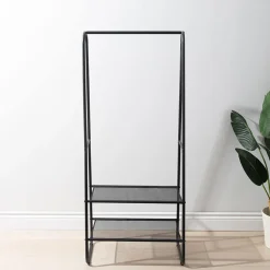KSP Noir Garment Rack with 2 Shelves (Black)