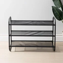 KSP Noir 3-Tier Shoe Rack 76 x 30 x 55cm (Black)
