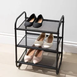 KSP Noir 3-Tier Shoe Rack 43 x 30 x 55cm (Black)