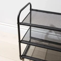 KSP Noir 3-Tier Shoe Rack 43 x 30 x 55cm (Black)
