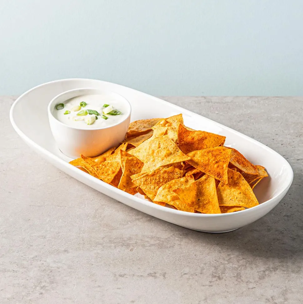 KSP Nuevo Porcelain Oval Chip and Dip - Set of 2
