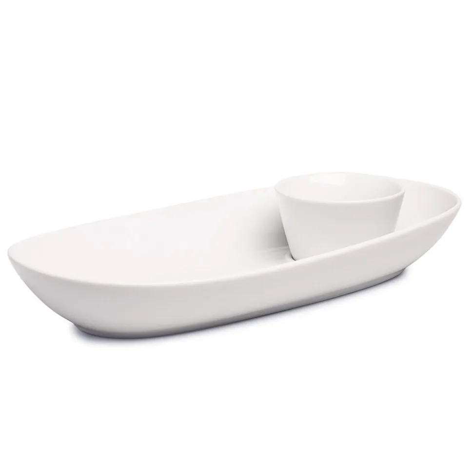 KSP Nuevo Porcelain Oval Chip and Dip - Set of 2