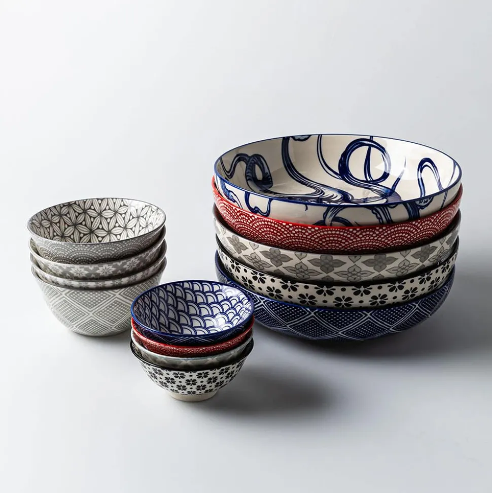 KSP Oishi 'Assorted' Stoneware Bowl - Set of 4 (Grey)