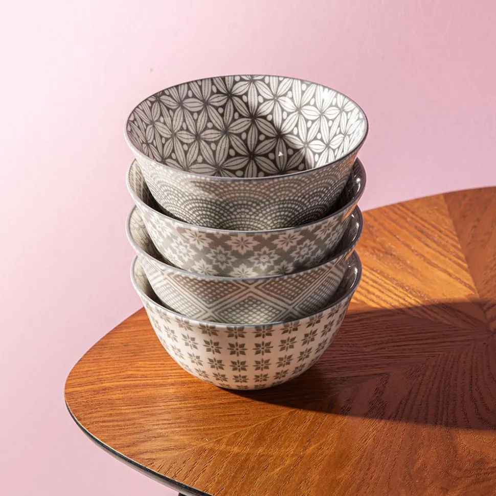 KSP Oishi 'Assorted' Stoneware Bowl - Set of 4 (Grey)