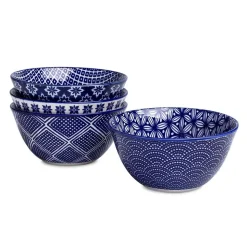 KSP Oishi 'Assorted' Stoneware Bowl - Set of 4 (Navy)
