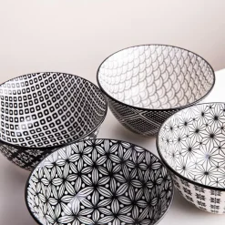 KSP Oishi 'Assorted' Stoneware Bowl - Set of 4 (Black)