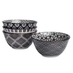 KSP Oishi 'Assorted' Stoneware Bowl - Set of 4 (Black)