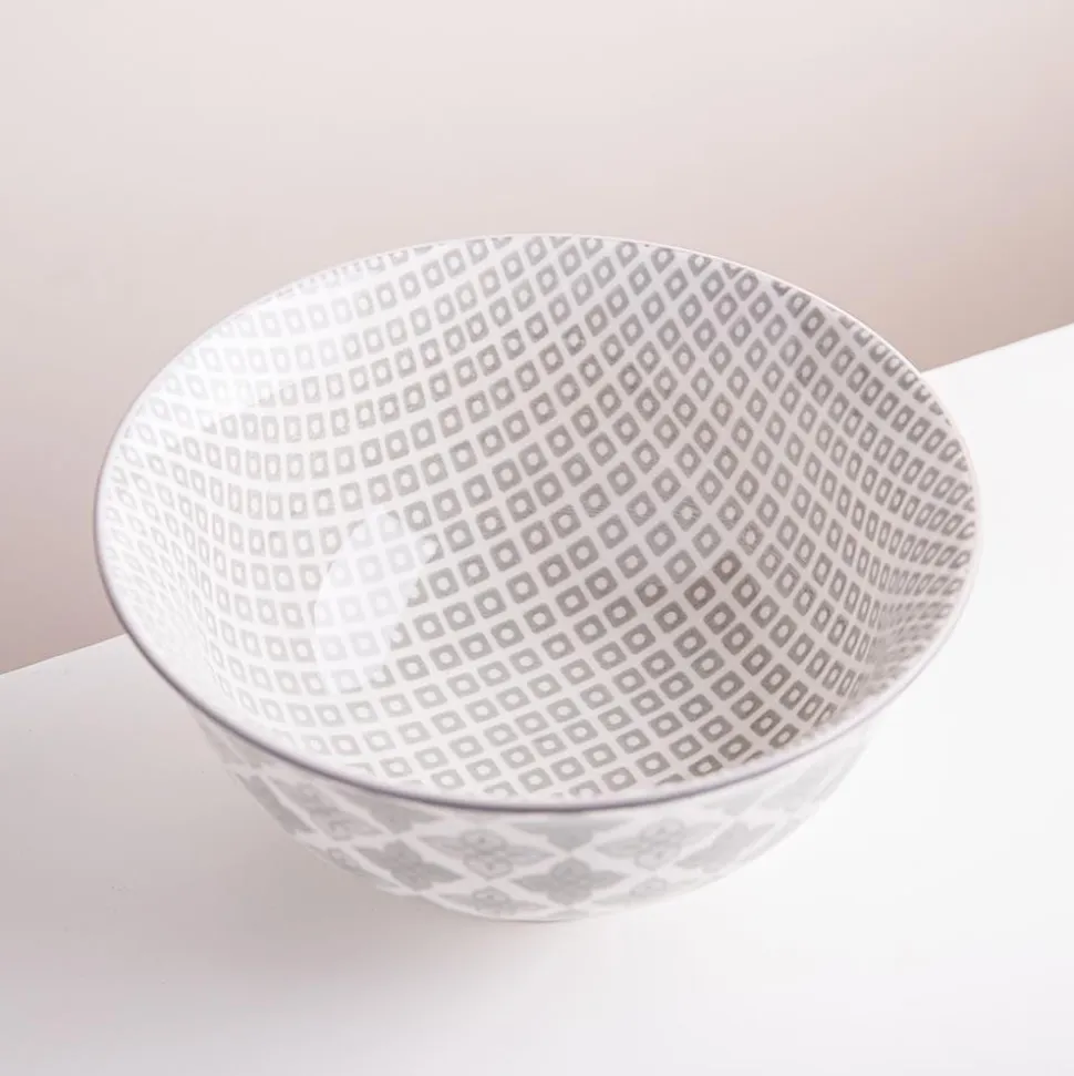 KSP Oishi 'Diamond' Stoneware Bowl - Medium (Grey)