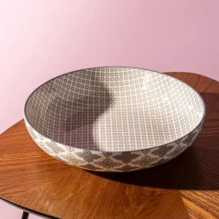 KSP Oishi 'Diamond' Stoneware Low Bowl (Grey)
