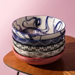 KSP Oishi 'Flower Burst' Stoneware Low Bowl (Black)
