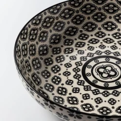 KSP Oishi 'Flower Burst' Stoneware Low Bowl (Black)