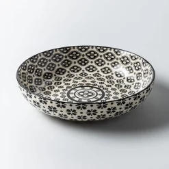 KSP Oishi 'Flower Burst' Stoneware Low Bowl (Black)