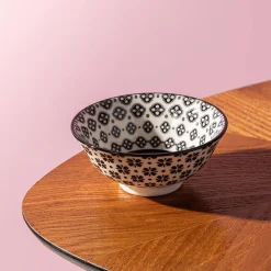 KSP Oishi 'Flower Burst' Stoneware Dip Bowl (Black)