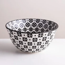 KSP Oishi 'Flower Burst' Stoneware Bowl - Small (Black)