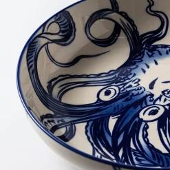 KSP Oishi 'Octopus' Stoneware Low Bowl (Navy/White)