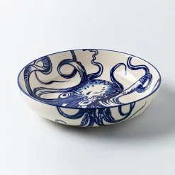 KSP Oishi 'Octopus' Stoneware Low Bowl (Navy/White)