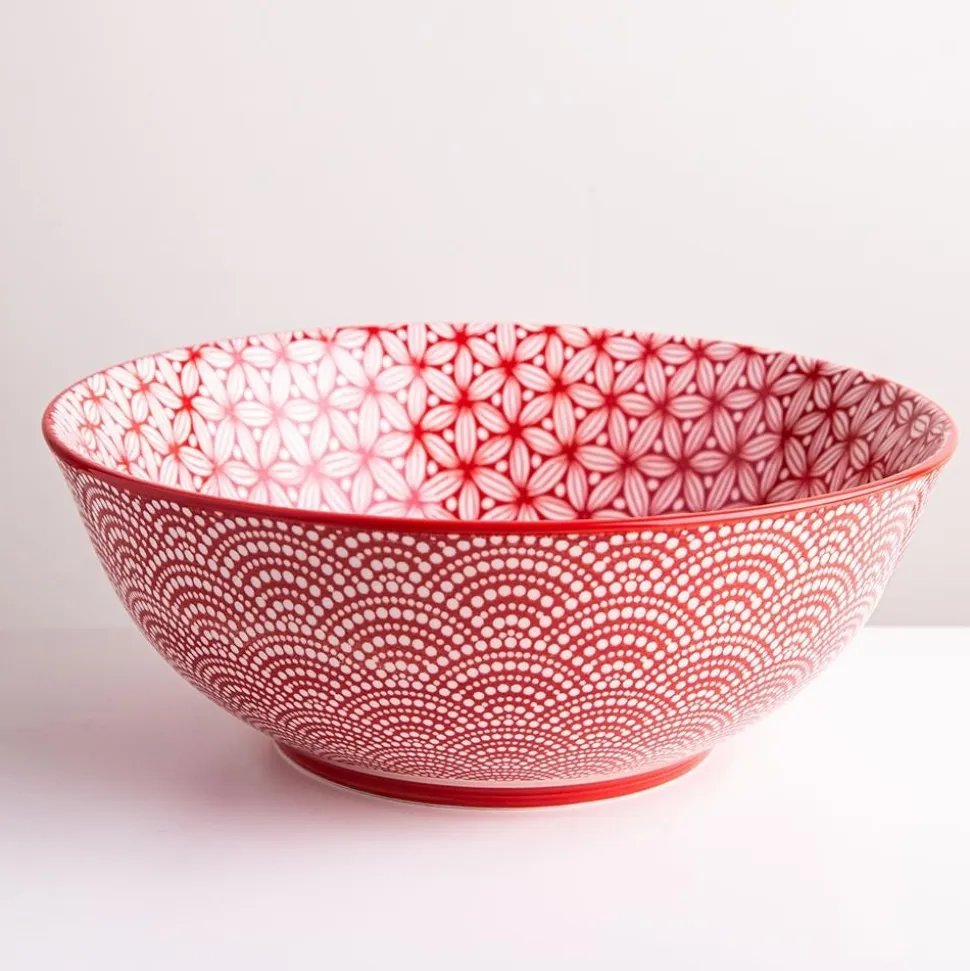 KSP Oishi 'Sakura' Stoneware Bowl - Large (Red)