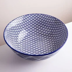 KSP Oishi 'Waves' Stoneware Bowl - Large (Navy)