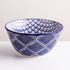 KSP Oishi 'Waves' Stoneware Bowl - Small (Navy)