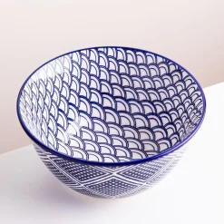 KSP Oishi 'Waves' Stoneware Bowl - Small (Navy)