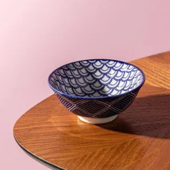 KSP Oishi 'Waves' Stoneware Dip Bowl (Navy)