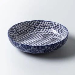 KSP Oishi 'Waves' Stoneware Low Bowl (Navy)