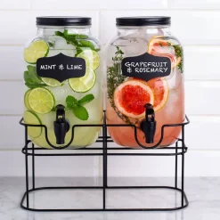 KSP Oldtyme 'Chalkboard' Beverage Dispenser Stand - Set of 2
