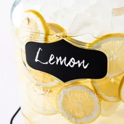 KSP Oldtyme 'Chalkboard' Beverage Dispenser with Stand (Clear/Black)