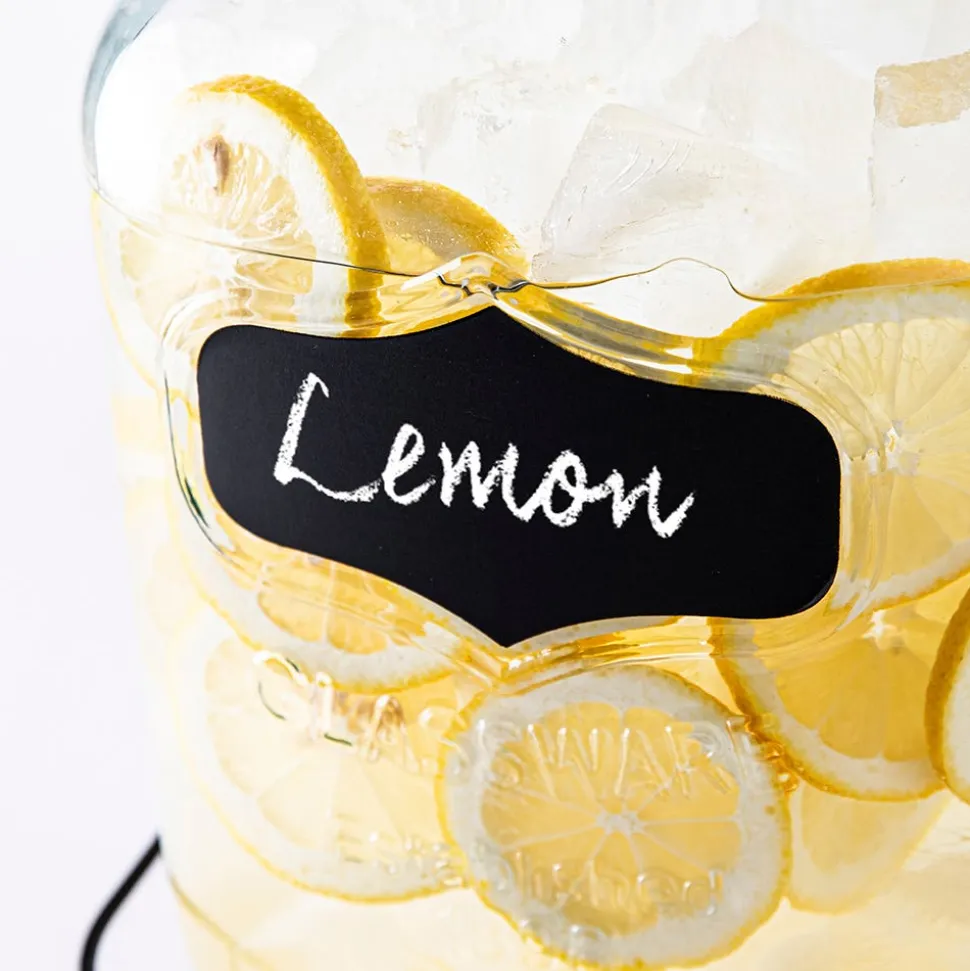 KSP Oldtyme 'Chalkboard' Beverage Dispenser with Stand (Clear/Black)