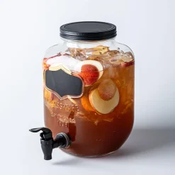 KSP Oldtyme 'Chalkboard' Glass Beverage Dispenser (Clear/Black)