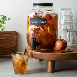 KSP Oldtyme 'Chalkboard' Glass Beverage Dispenser (Clear/Black)
