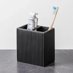 KSP Onyx Resin Toothbrush Holder (Black)