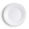 KSP Opal 'Banded' Glass Side Plate (White/Silver)