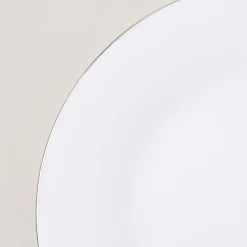 KSP Opal 'Banded' Glass Side Plate (White/Silver)