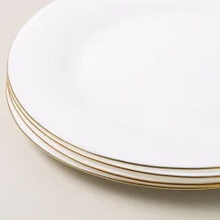 KSP Opal 'Banded' Glass Side Plate (White/Gold)
