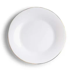 KSP Opal 'Banded' Glass Side Plate (White/Gold)