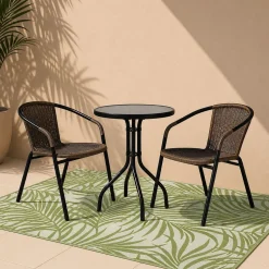 KSP Outdoor 'Cabarete Fern' All Season Mat 6' x 9' (Ivory/Green)
